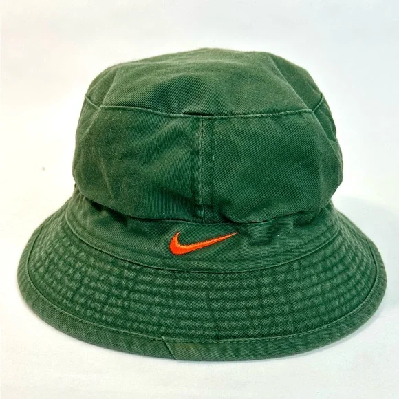 Vintage 90s/Y2K Nike Miami Hurricanes Green Bucket Hat size M/L - Picture 4 of 11